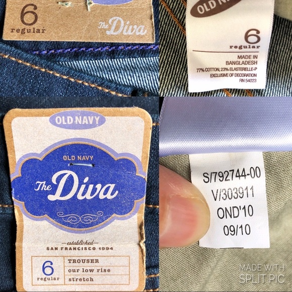 🆕 OLD NAVY Diva Jeans Low Rise Blue Denim Size 6 - Picture 5 of 16